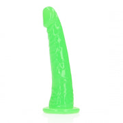 Fallo realistico con ventosa Slim Dildo Suction Cup GitD 15,5 cm Neon Green