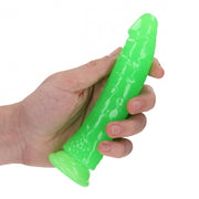 Fallo realistico con ventosa Slim Dildo Suction Cup GitD 15,5 cm Neon Green