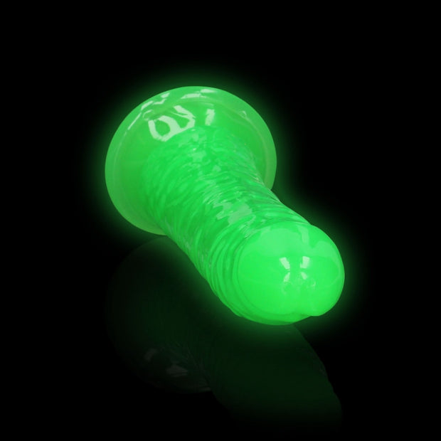 Fallo realistico con ventosa Slim Dildo Suction Cup GitD 18 cm Neon Green