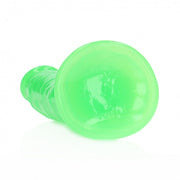 Fallo realistico con ventosa Slim Dildo Suction Cup GitD 18 cm Neon Green