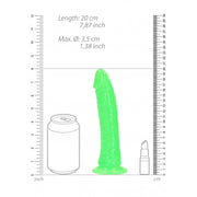 Fallo realistico con ventosa Slim Dildo Suction Cup GitD 18 cm Neon Green