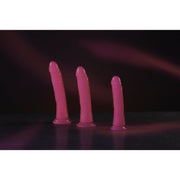 Fallo realistico con ventosa Slim Dildo Suction Cup GitD 18 cm Neon Pink