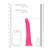 Fallo realistico con ventosa Slim Dildo Suction Cup GitD 18 cm Neon Pink