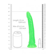 Fallo realistico vaginale anale Slim Dildo Suction Cup GitD 22,5 cm Neon Green