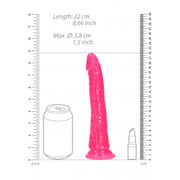 Fallo realistico con ventosa Slim Dildo Suction Cup GitD 20 cm Neon Pink