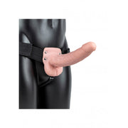 Fallo cavo indossabile Hollow Strap-on with Balls - 9'' / 23 cm - Flesh