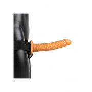 Vibratore cavo indossabile Vibrating Hollow Strap-on No Balls - 10'' / 24,5 cm - Tan