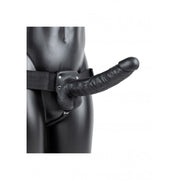 Vibratore cavo indossabile Vibrating Hollow Strap-on with Balls - 9'' / 23 cm - Black