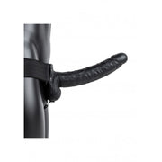 Vibratore cavo indossabile Vibrating Hollow Strap-on with Balls - 9'' / 23 cm - Black