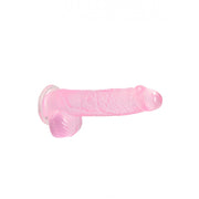 Pene finto rosa con ventosa Realistic Dildo with Balls 15 cm