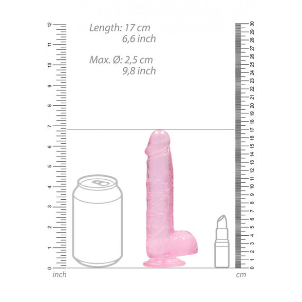 Pene finto rosa con ventosa Realistic Dildo with Balls 15 cm