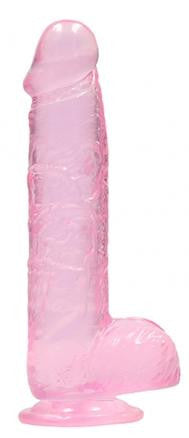 Pene finto rosa con ventosa Realistic Dildo with Balls 15 cm
