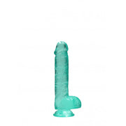 Pene finto turchese con ventosa Realistic Dildo with Balls 15 cm