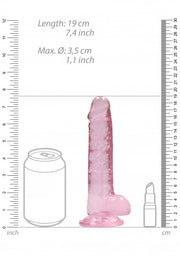 Pene finto con ventosa rosa Realistic Dildo with Balls 17 cm