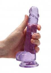 Pene finto con ventosa viola Realistic Dildo with Balls 17 cm