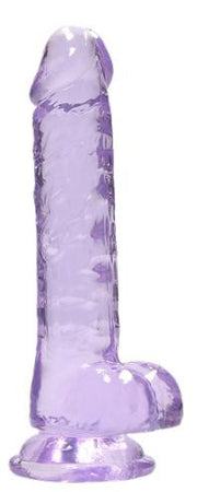 Pene finto con ventosa viola Realistic Dildo with Balls 17 cm
