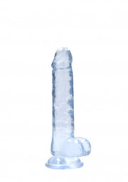 Pene finto con ventosa blu Realistic Dildo with Balls 17 cm