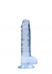 Pene finto con ventosa blu Realistic Dildo with Balls 17 cm