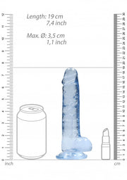 Pene finto con ventosa blu Realistic Dildo with Balls 17 cm