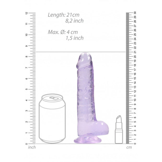 Pene finto viola con ventosa Realistic Dildo with Balls 19 cm