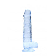 Pene finto blu con ventosa Realistic Dildo with Balls 19 cm