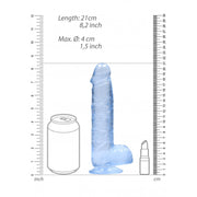 Pene finto blu con ventosa Realistic Dildo with Balls 19 cm