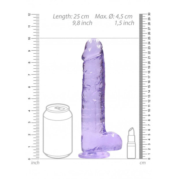 Pene finto viola con ventosa Realistic Dildo with Balls 22 cm
