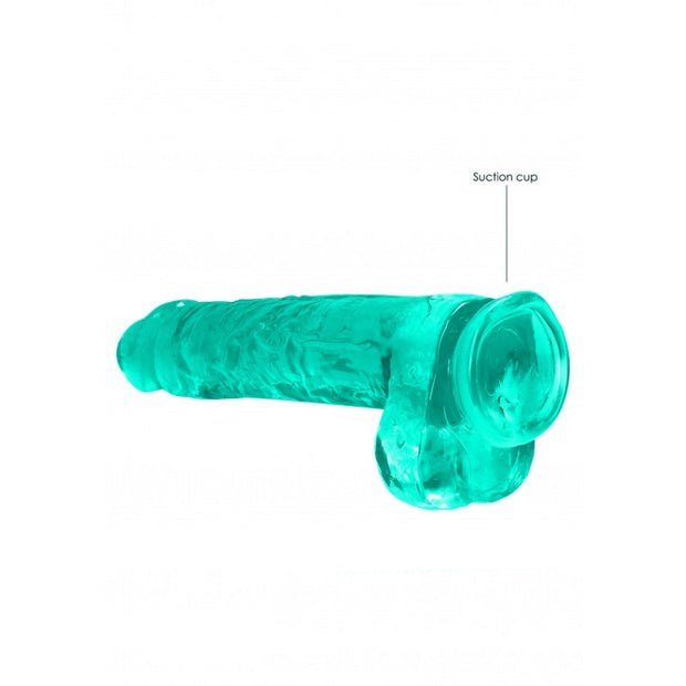 Pene finto turchese con ventosa Realistic Dildo with Balls 22 cm