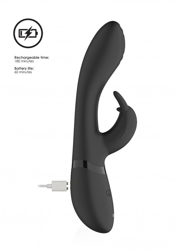 Vibratore rabbit Cato Pulse G-spot nero