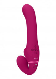 Vibratore vaginale anale strap on Dual Pulse-Wave & Airwave Strapless Strapon Pink