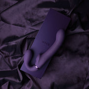 Vibratore vaginale anale strap on Dual Pulse-Wave & Airwave Strapless Strapon Purple