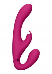 Dildo rabbit vibrante strapless Suki- Pink