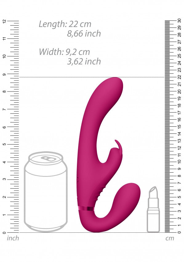 Dildo rabbit vibrante strapless Suki- Pink