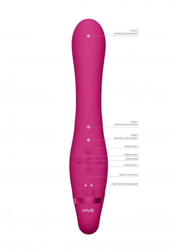 Dildo rabbit vibrante strapless Suki- Pink