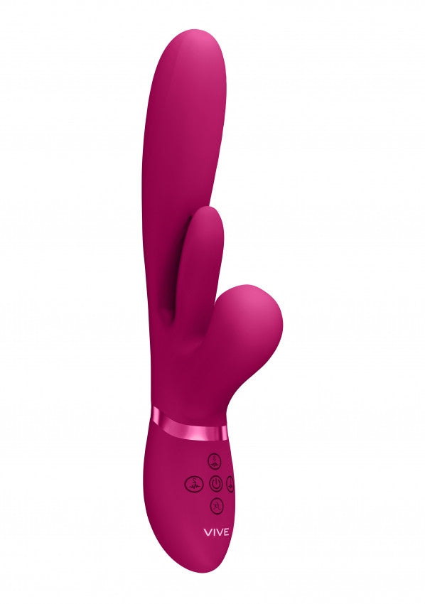 Vibratore rabbit Thrusting GSpot Flapper PulseWave Clit Stimulator Pink