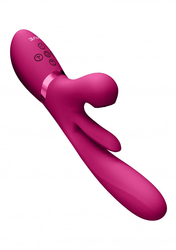 Vibratore rabbit Thrusting GSpot Flapper PulseWave Clit Stimulator Pink