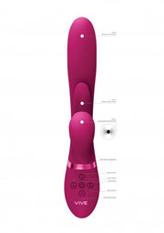 Vibratore rabbit Thrusting GSpot Flapper PulseWave Clit Stimulator Pink