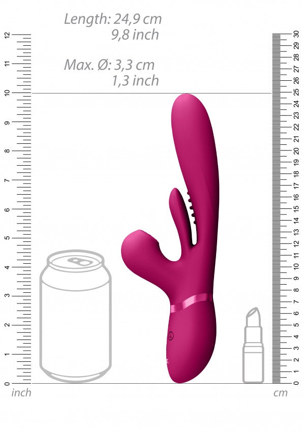 Vibratore rabbit Thrusting GSpot Flapper PulseWave Clit Stimulator Pink