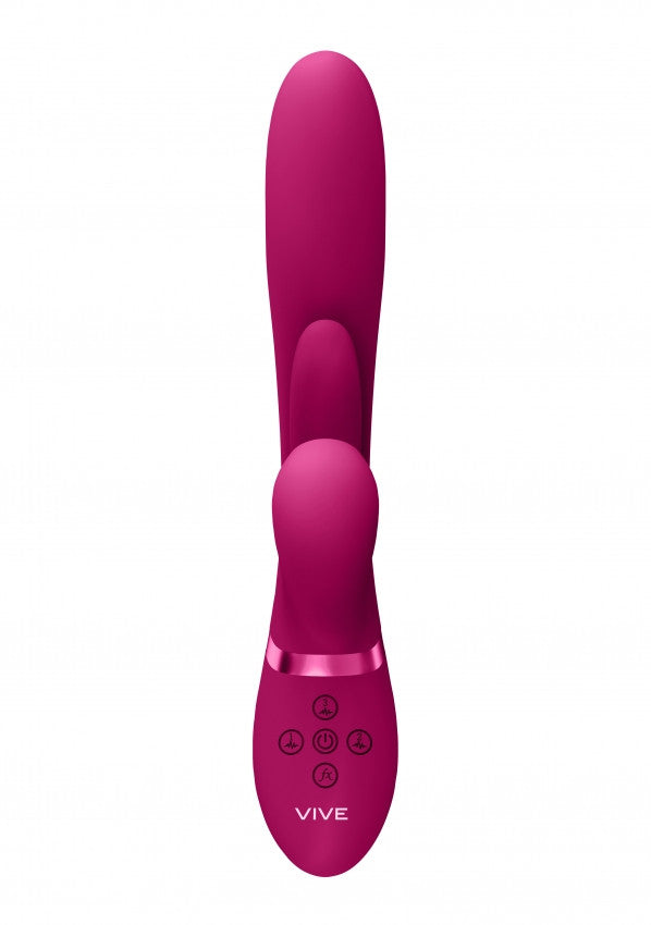 Vibratore rabbit Thrusting GSpot Flapper PulseWave Clit Stimulator Pink