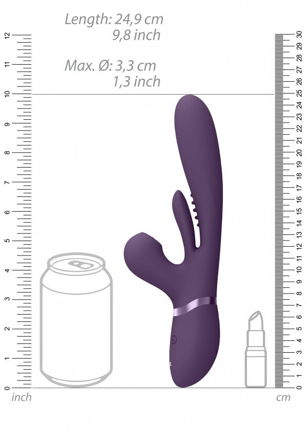 Vibratore rabbit Thrusting GSpot Flapper PulseWave Clit Stimulator Purple