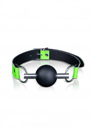 Morso bondage Solid Ball Gag - Glow in the Dark - Neon Green/Black