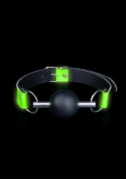 Morso bondage Solid Ball Gag - Glow in the Dark - Neon Green/Black