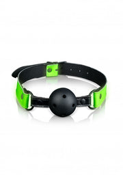 Morso Breathable Ball Gag - Glow in the Dark - Neon Green/Black