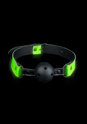 Morso Breathable Ball Gag - Glow in the Dark - Neon Green/Black