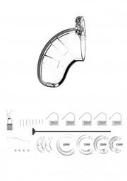 Gabbia di castità con plug per uretra - Model 15-Cock Cage - Transparent