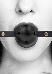 Morso Breathable Ball Gag - With Bonded Leather Straps