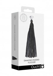 Frustino con strass Diamond Studded Whip - Black