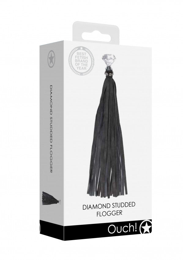 Frustino con strass Diamond Studded Whip - Black