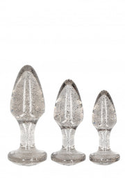 Kit plug anale Acrylic Silverchip Butt Plug Set - Silver