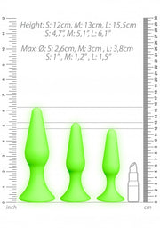 Kit plug Butt Set - Glow in the Dark - Neon Green/Black